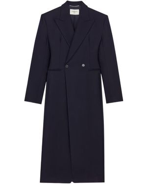 Saint Laurent Double-Breasted Long Coat - Blue