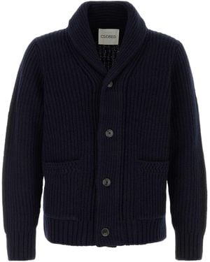 Closed Wool Cardigan - Blue