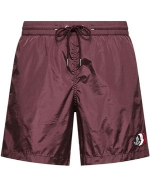 Moncler Logo Swim Shorts - Red
