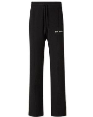 Palm Angels Logo Embroidered Drawstring Trousers - Black