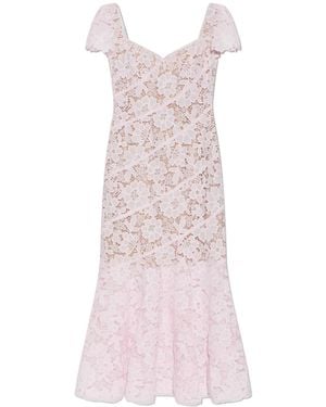 Self-Portrait Short-Sleeved Dress - Pink