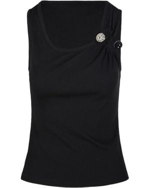 Christopher Esber Asymmetric Button-Detail Tank Top - Black