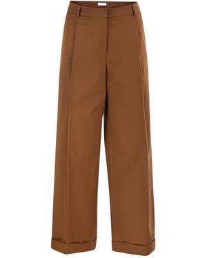 Pt Pantaloni Pt Torino Cropped Wide-Leg Trousers - Brown