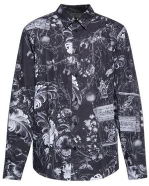 Versace Jeans Couture Couture Patterned Long-Sleeved Shirt - Blue