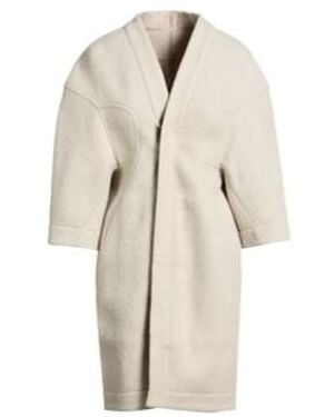 Rick Owens Minimal Single-Breasted Coat - White