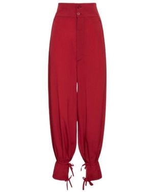 Alexandre Vauthier High-Waisted Crepe Casual Trousers - Red