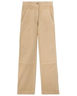 Palm Angels Palm Embroidered Cargo Pants - Natural