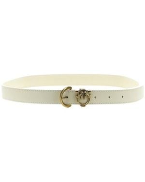 Pinko Love Birds Plaque Buckled Belt - Metallic