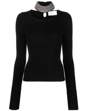 GIUSEPPE DI MORABITO Embellished Knitted Jumper - Black