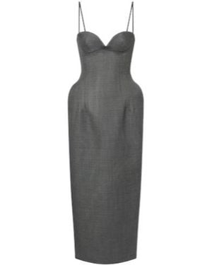 Magda Butrym Wool Bustier Dress - Grey
