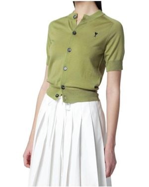 Ami Paris Cardigan Ami De Coeur - Green
