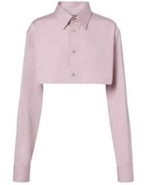 Balenciaga Cropped Cotton Shirt - Pink