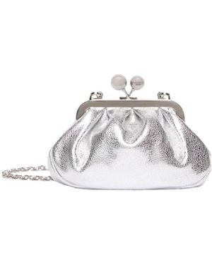 Weekend by Maxmara Wkabruno Metallic Mini Clutch Bag - White