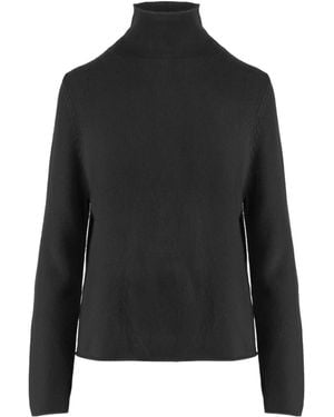 Allude Ribbed Turtleneck Knitted Sweater - Black