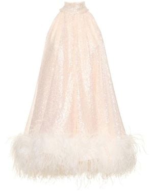 16Arlington Sequined Feather Dress - White