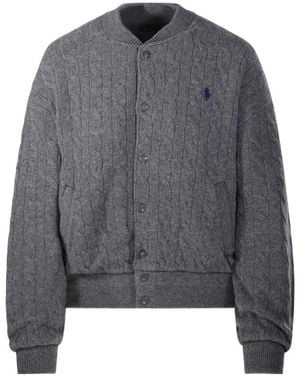 Polo Ralph Lauren Cable-Knit Bomber Jacket - Gray
