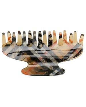 Burberry Check Claw Hair Clip - White