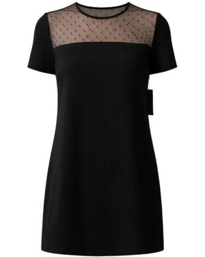 RED Valentino Round Neck Short Sleeve Dress - Black