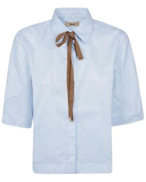 Herno Tie Detailed Button-Up Shirt - Blue
