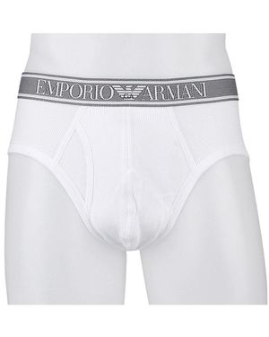 Emporio Armani Loose Waist Briefs - White