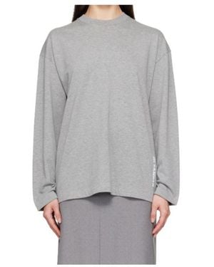 Jil Sander Long Sleeve Crew Neck Boxy Fit T-Shirt - Grey