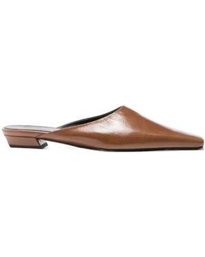 Proenza Schouler Trap Leather Mules - Brown