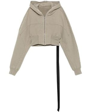 Rick Owens Cropped Zip-Up Hoodie - Natural