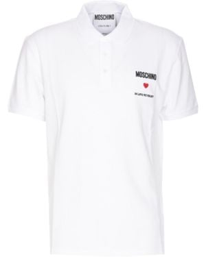 Moschino Goose Embroidered Polo Shirt - White