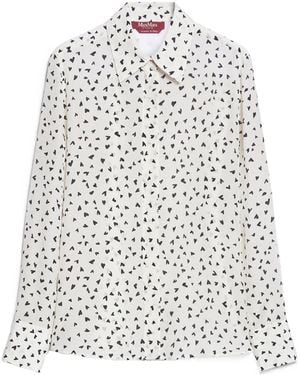 Max Mara Studio All-Over Printed Long-Sleeved Shirt - White