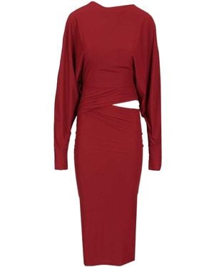 Amazuìn Karubu Draped Midi Dress - Red