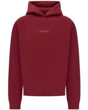 DSquared² Logo Patch Hoodie - Red