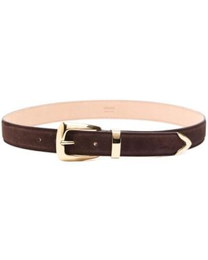 KHAITE Benny Suede Belt - White