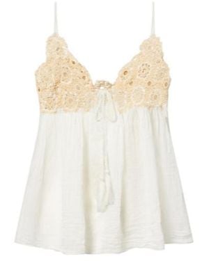 Ulla Johnson Alessia Crochet-Trimmed Cotton Gauze Top - White