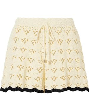 Zimmermann Crochet Cotton Shorts - Natural