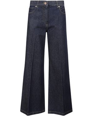 Aspesi Logo Patch Wide Leg Jeans - Blue
