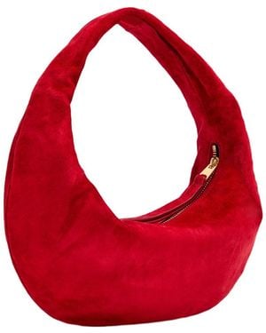 KHAITE Suede Tote Bag - Red