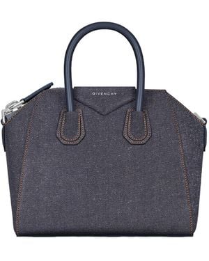 Givenchy Mini Antigona Denim Bag - Blue