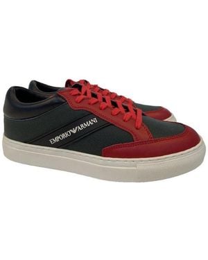 Emporio Armani Logo Casual Trainers - Red