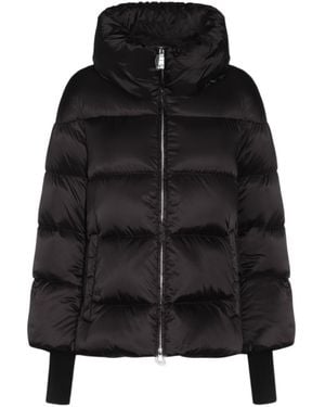 Add Ribbed-Cuffs Puffer Jacket - Black