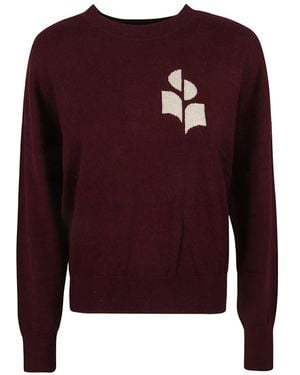 Isabel Marant Isabel Marant Étoile Marisans Logo Intarsia Knitted Jumper - Purple