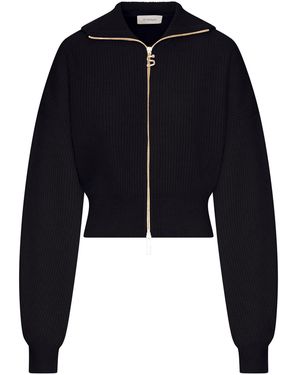 Sportmax Long-Sleeve Hooded Knit Top - Blue