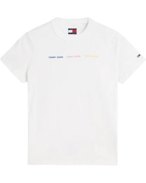 Tommy Hilfiger Repeat Logo Washed Jersey T-Shirt - White
