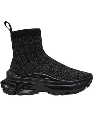 Steve Madden Jacquard Knit Sock-Style Sneakers - Black