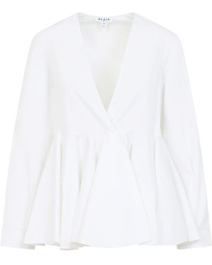 Alaïa Flared Poplin Shirt - White