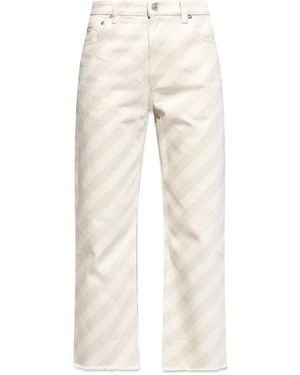 Marni Striped Wide-Leg Jeans - Natural