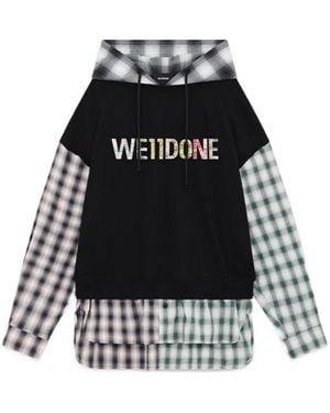 we11done Logo-Embossed Hoodie - Black