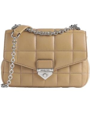 Michael Kors Michael Soho Chain-Linked Quilted Crossbody Bag - Natural