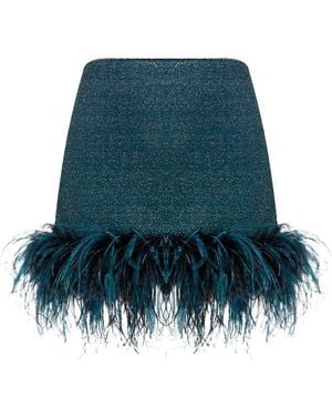 Oséree Feather-Trimmed Skirt - Green