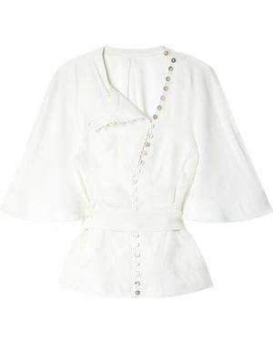 Altuzarra Belted Crepe Blouse - White