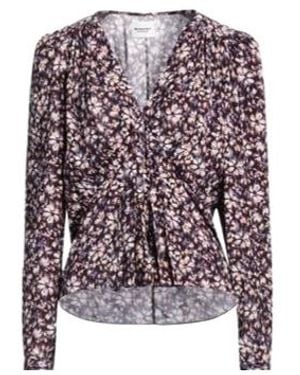 Isabel Marant V-Neck Cropped Long-Sleeve Top - Grey